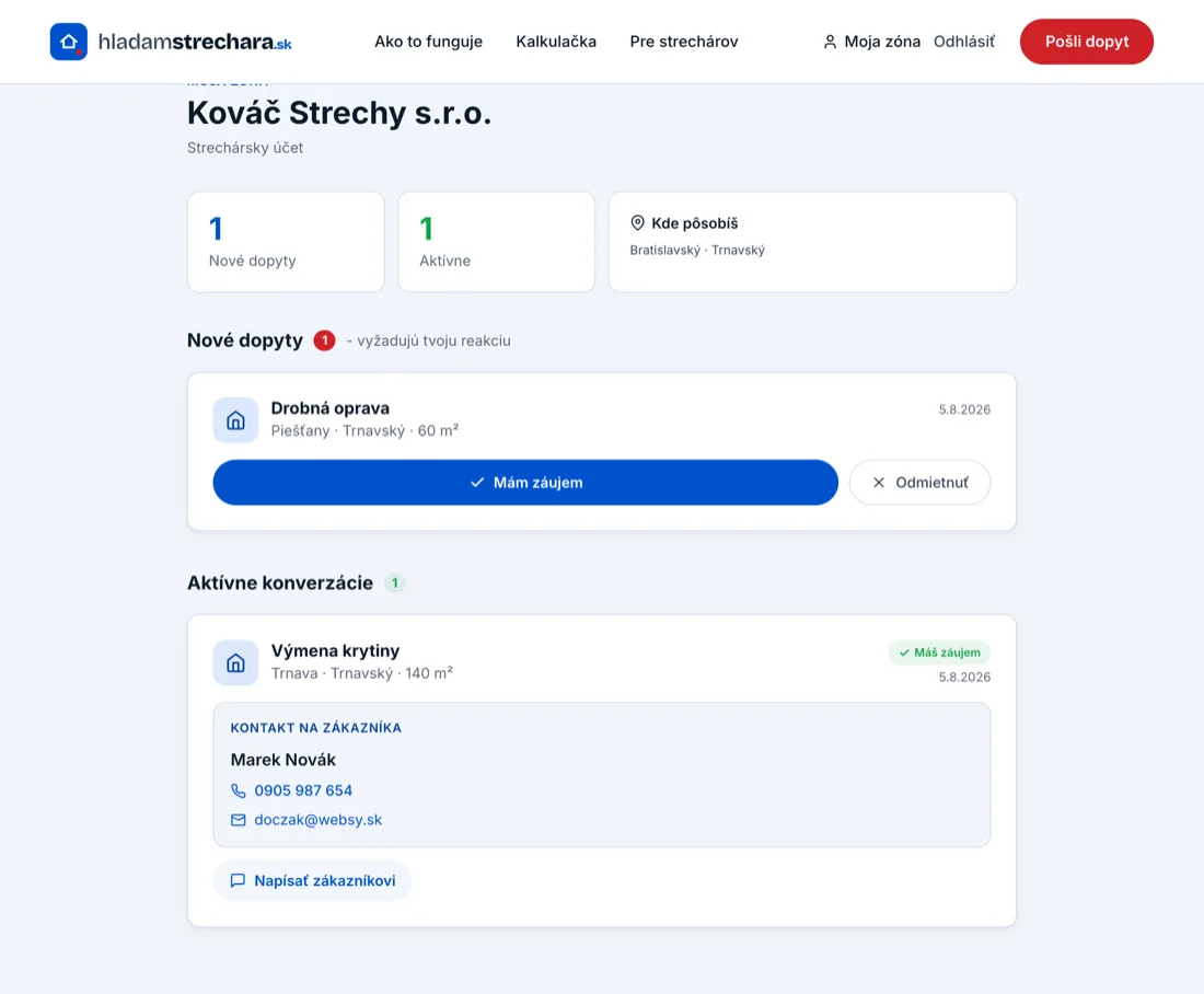 Strechársky dashboard